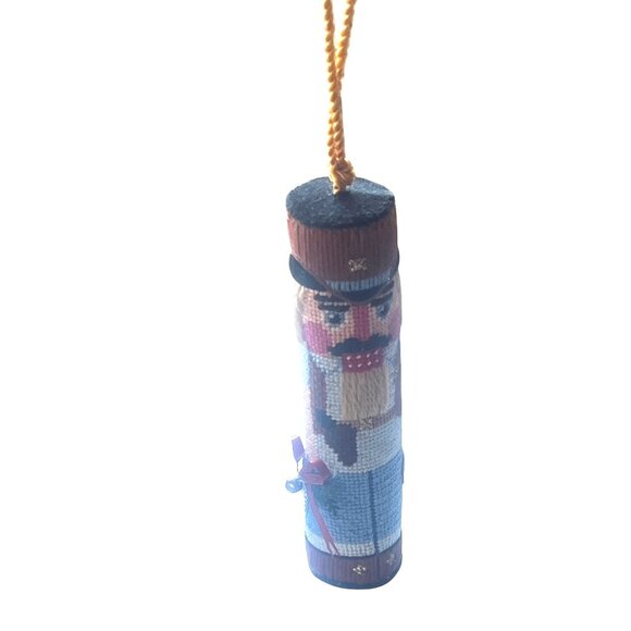 Petit Point Needlepoint Nutcracker Christmas Ornament 5.5" Tall W/O Loop Gift - Picture 4 of 7
